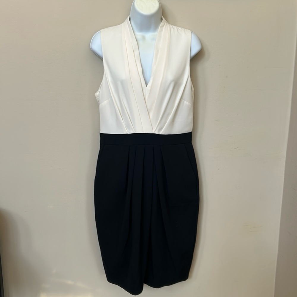 EUC H&M Black and White Color Block Sheath Dress
